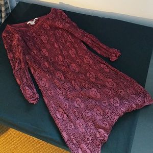 Maroon lace dress
